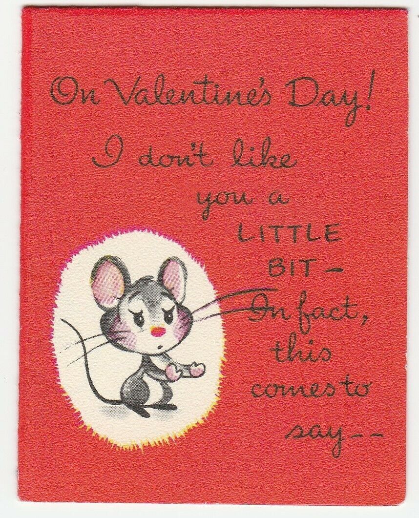 Vintage Valentine Card Tiny Mouse Like You and 13 similar items