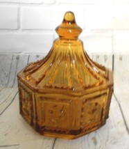 Vintage Bronze Cut Glass Lidded Candy Dish  Bowl Four Shamrocks, flora, ... - $15.55