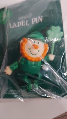 Primary image for Vintage Hallmark Wind Up Dancing Leprechaun St. Patrick's Day Holiday Brooch Pin