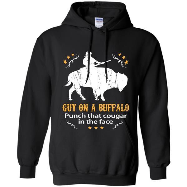 Image of Guy on a Buffalo Punch that Cougar in the Face T-Shirt Hoodie