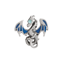 Origami Owl Charm (New) Dragon Silver & Blue W/ Crystal - (CH1248) - $8.79