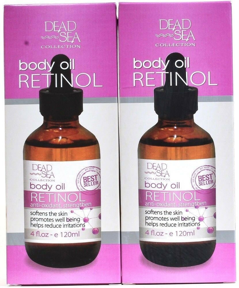 2 Dead Sea Collection 4oz Softening Retinol Body Oil Helps Reduce