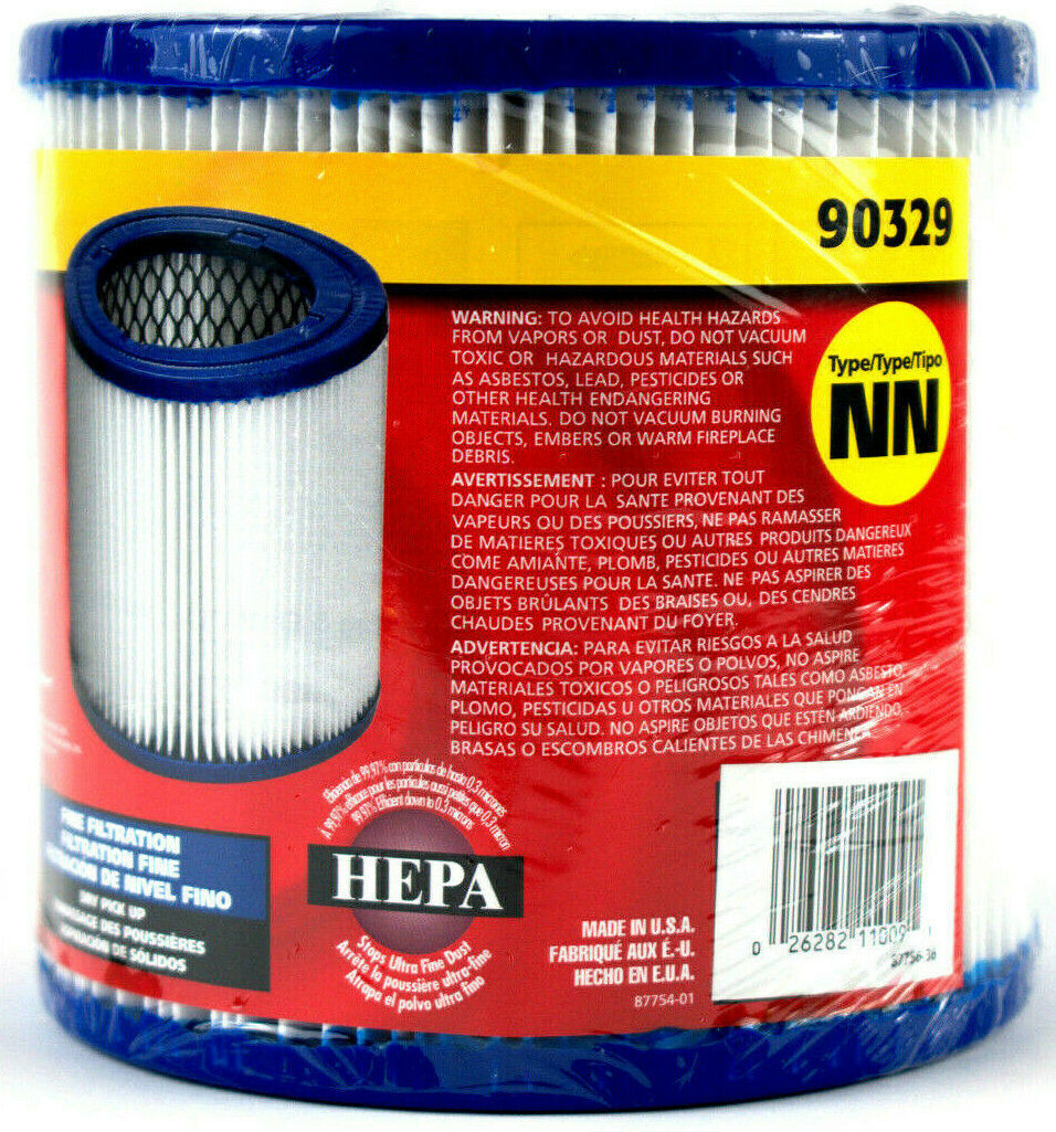 Shop Vac Ash Vacuum Replacement Filter HEPA Cartridge 90329 Type NN Vacuum Parts & Accessories