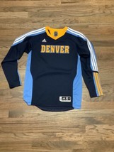 Youth Adidas Denver Nuggets Navy Blue Warm Up Shooting Long Sleeve Shirt Sz L - $20.79