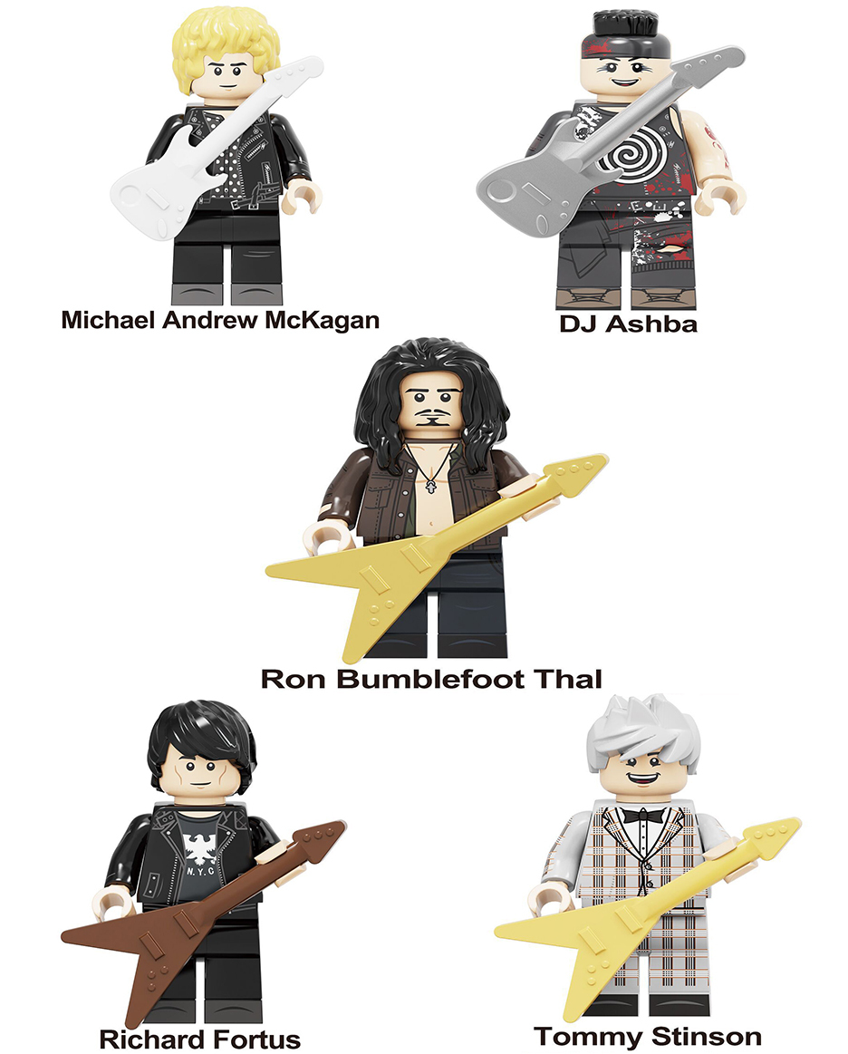 Hard Rock Band Guns N' Roses CUSTOM 5 Minifigures for Collectors