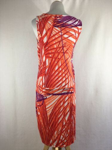 New York & Company Women's Orange & Purple Sleeveless Sheath Dress Size ...