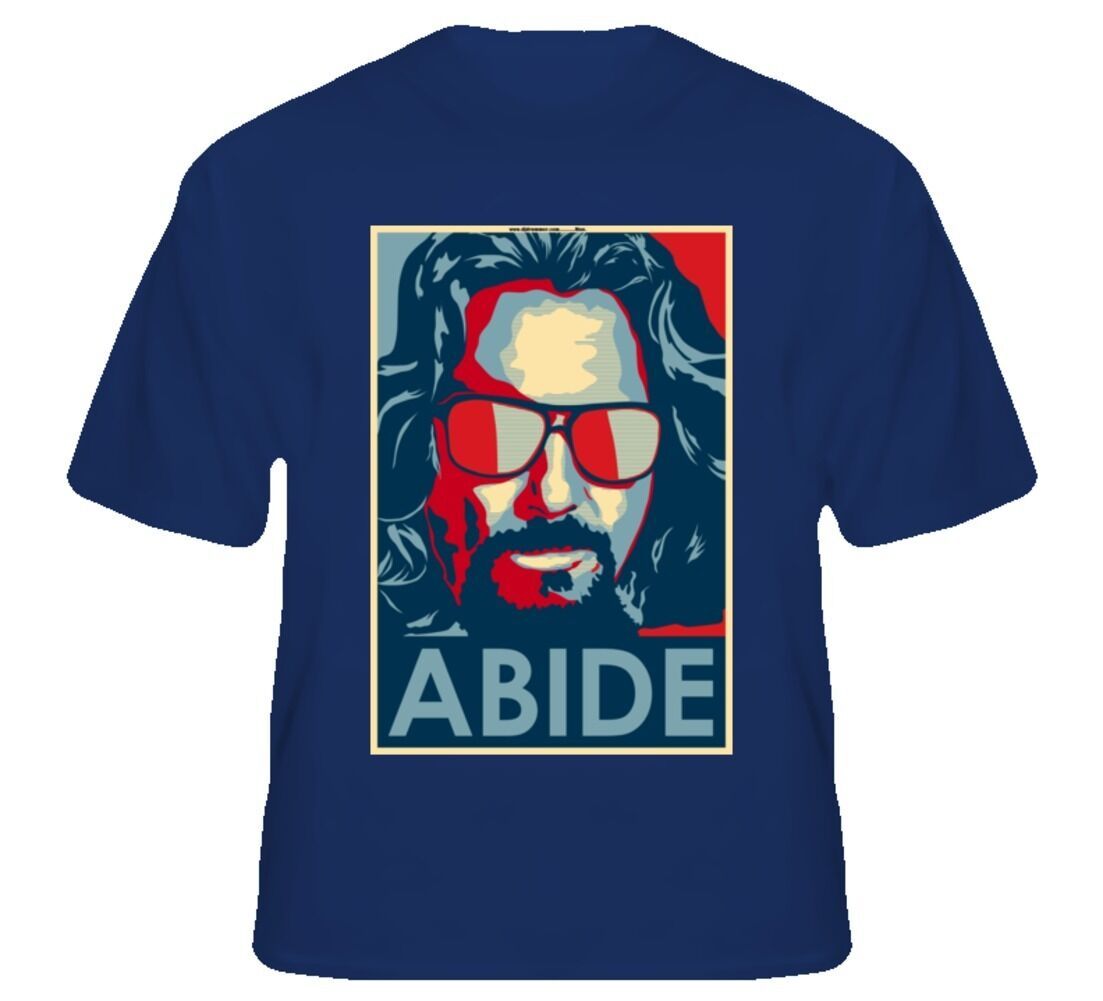 Big Lebowski The Dude Abides Abide Movie Shirt NEW! Jeff Bridges Coen Brothers