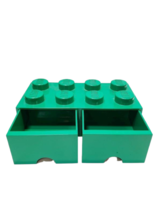 Large Green Red Lot of 2 Lego Stackable Drawer Organizer Brick Box Container image 6