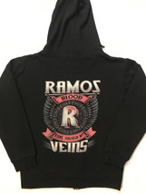 RAMOS BLOOD RUNS THROUGH MY Veins Black Jacket Size Medium Delta Fleece ... - $18.05
