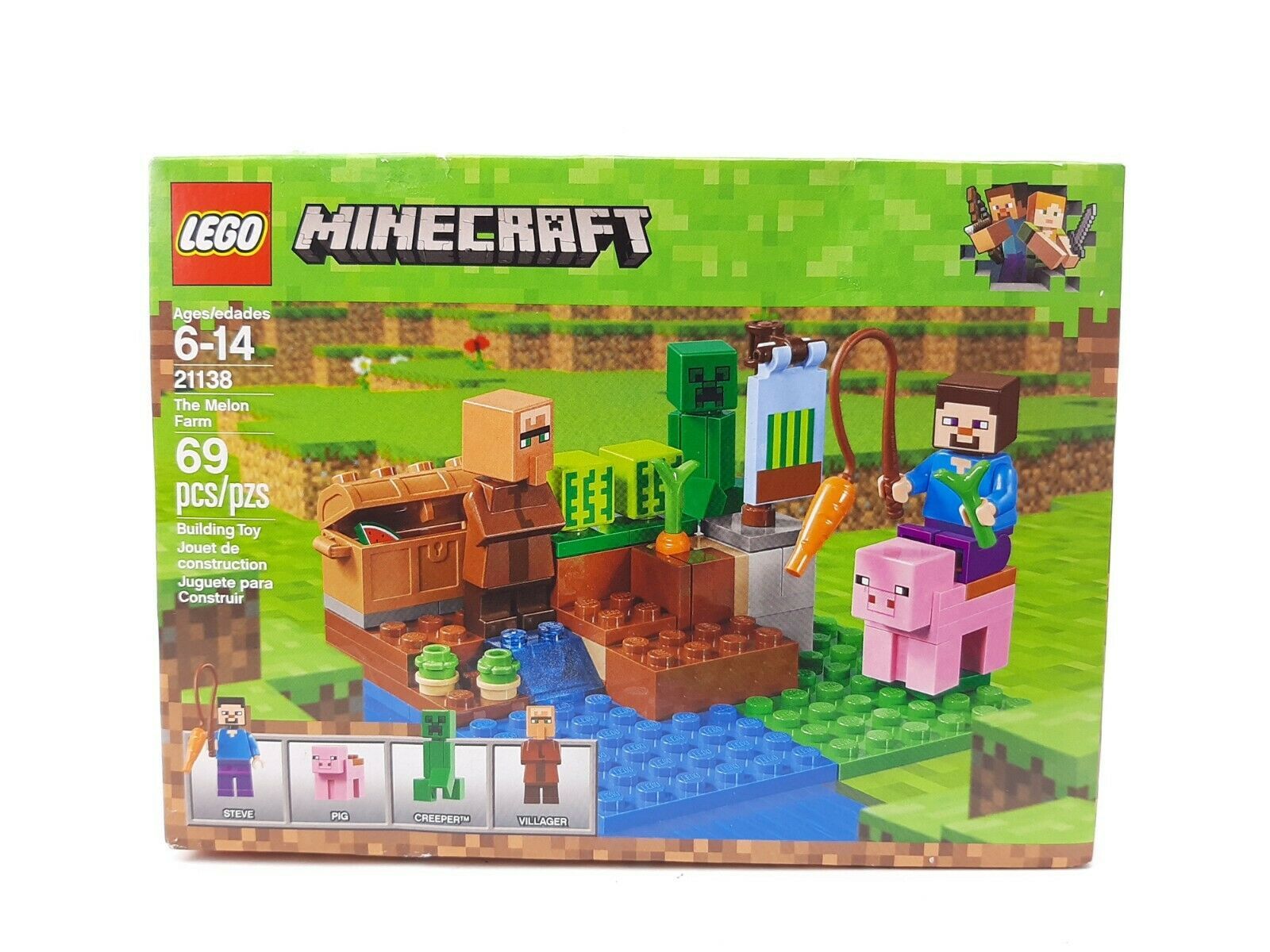 Lego ® - Minecraft The Melon Farm 21138 Retired Sealed DAMAGED BOX NEW ...