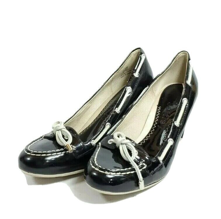 sperry patent leather boat shoes