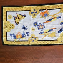 Vintage Silk Scarf, hand rolled, signed J Matz, Woodrow Wilson House butterflies image 5