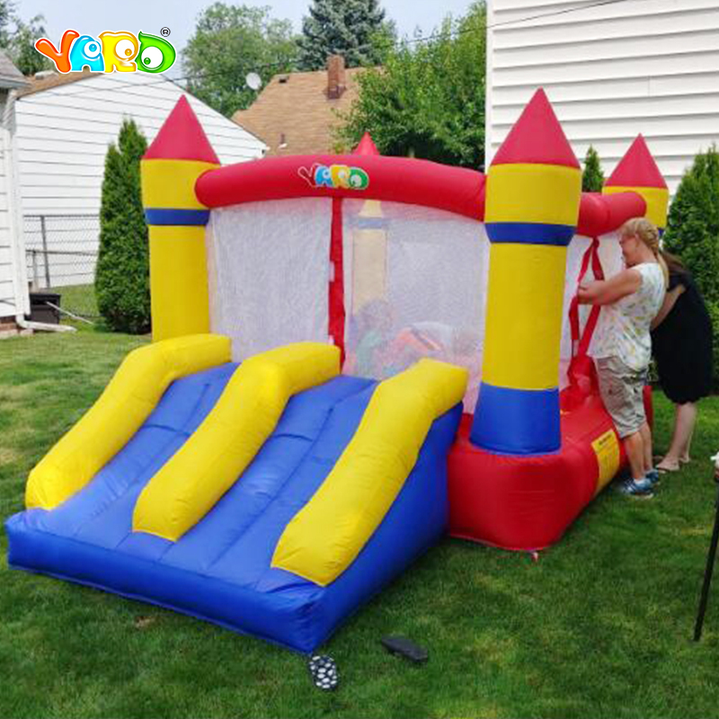 yard bounce house with slide