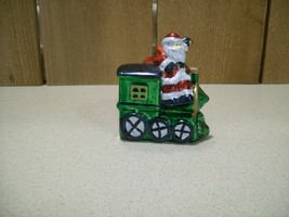 Glass Train Engine with Santa Christmas Tree Ornament Hand Painted 3&quot; Ta... - $14.00