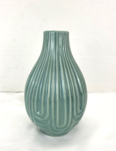 Decorative Ceramic Textured Turquoise Vase 8 Inches Tall - $32.66