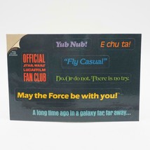 Vintage Star Wars Ventilateur Club Autocollant Feuille 1985 Lucas Films LFL - $14.71