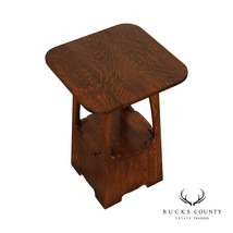Stickley Mission Collection Oak &#39;Limbert&#39; Pedestal Side Table - $1,495.00