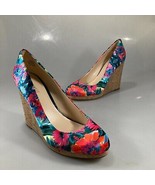 9 West 10.5 M Floral Fabric NWHalenia 4.5&quot; Cork Wedge Heels Shoes - $28.91