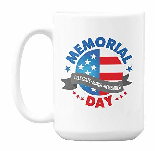 Memorial Day, Celebrate Honor Remember with USA or American Flag Coffee & Tea Mu
