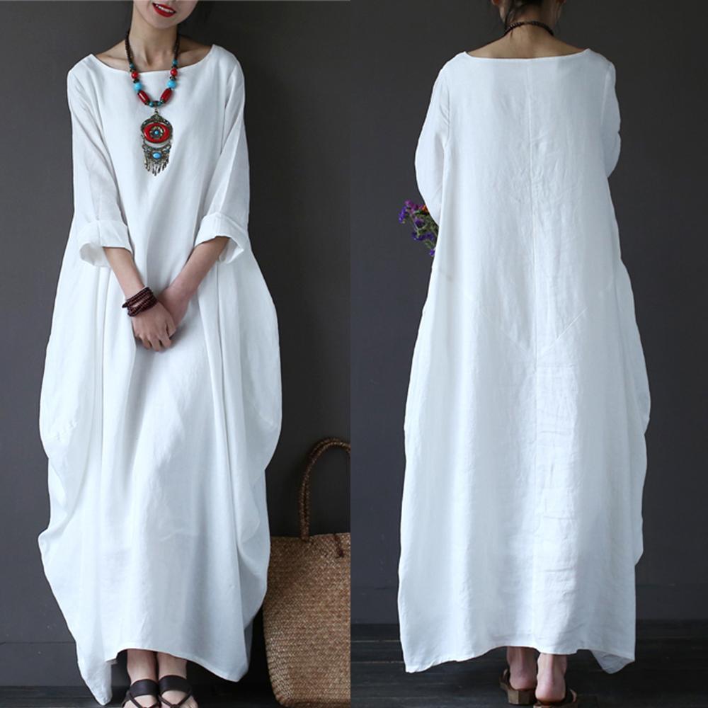 cotton linen maxi dress