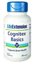 3 PACK Life Extension Cognitex Basics 30 softgels brain memory NON GMO image 2