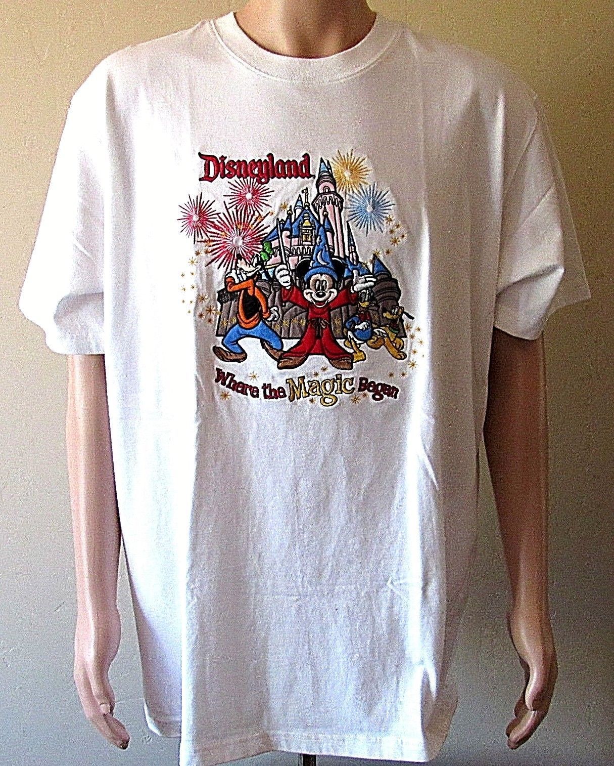Disneyland Resort T Shirt Tee White Xxl Embroidered Where Magic Began