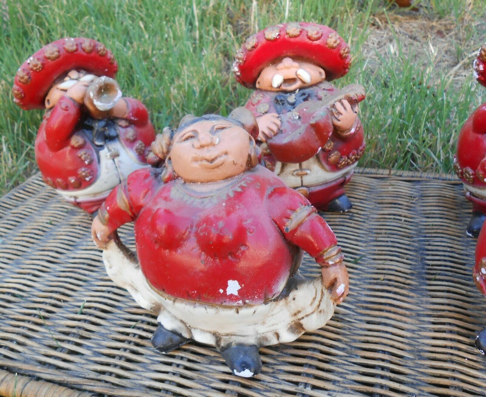 Old Vintage Mexican Mariachi Band Figurine Statue Mariachis Chalkware