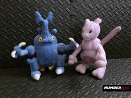 2x Official Pokemon Nintendo Plush MEWTWO & HERACROSS Doll Stuffed Soft Toy 2001 - $98.99