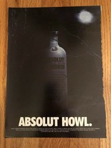 Absolut Howl Halloween Original Magazine Ad - $4.99