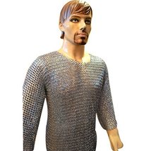 Best Flat Riveted Vikings Maille Armour Chest 52 Long Sleeves Large Galvanized