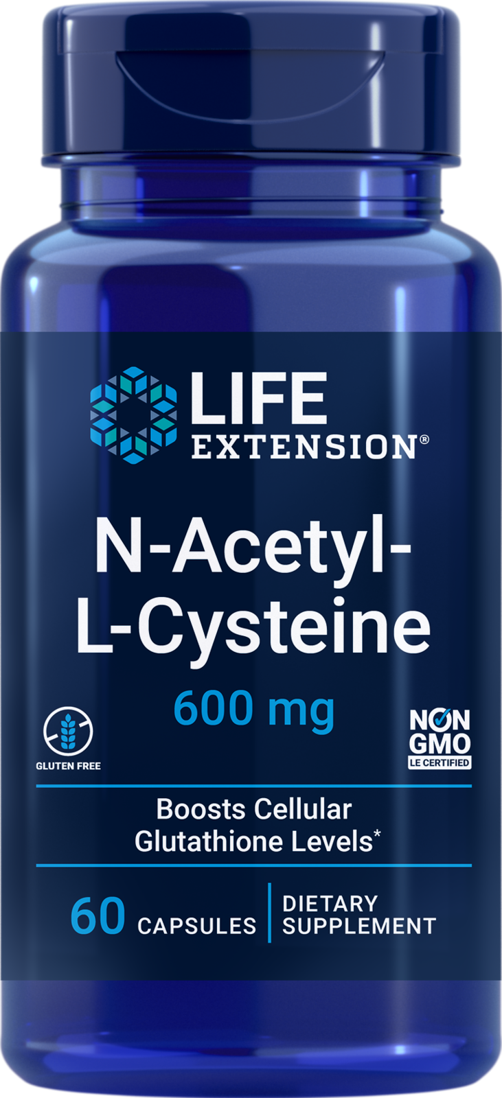 N-ACETYL- L- CYSTEINE (NAC)  600mg 60 Capsule LIFE EXTENSION