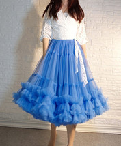 Women Maroon Tiered Tulle Skirt Outfit Plus Size A-Line Layered Tulle Tutu Skirt image 8