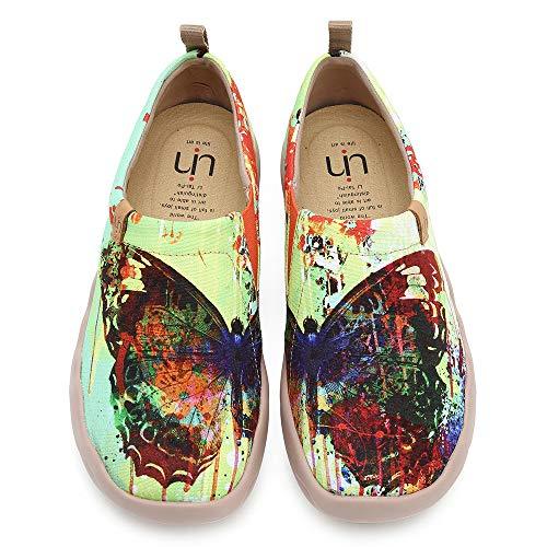 UIN Women's Butterfly Painted Canvas Slip-On Shoes Fashion Ladies ...