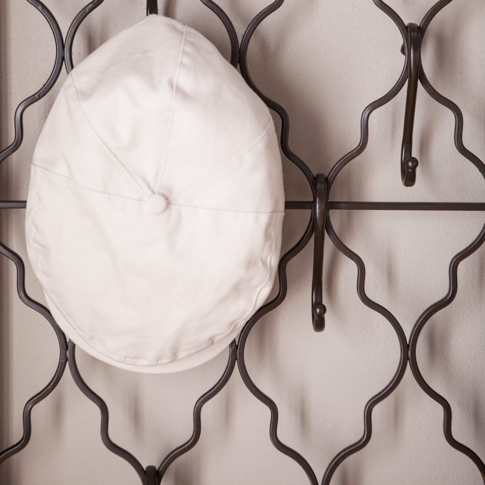 Brown Wrought Iron Modern Geometric Trellis Coat Rack Purse Hanger 10