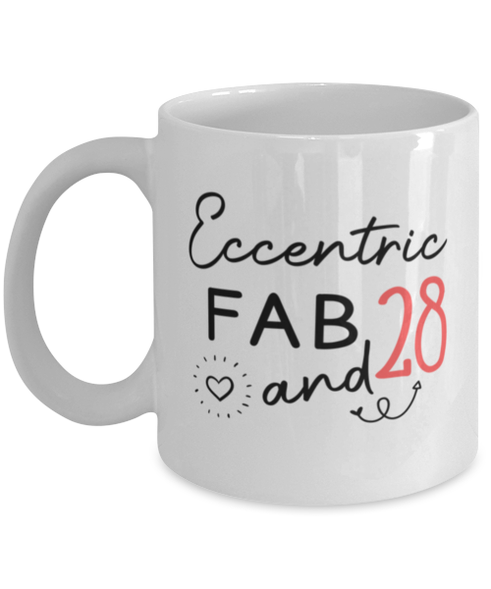 28th Birthday Mug Eccentric FAB and 28 Birthday Gift For Her Him Coffee Tea