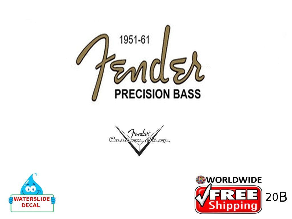 Fender Precision Bass Guitar Decal Inlay Headstock Sticker Waterslide