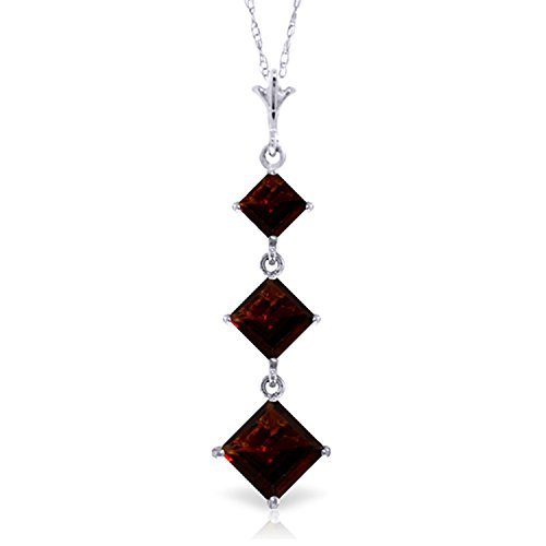 Galaxy Gold GG 14k 16 White Gold Necklace with Natural Garnets