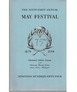 1954 Ann Arbor May Festival Program University Of Michigan Musical Society  - $29.35