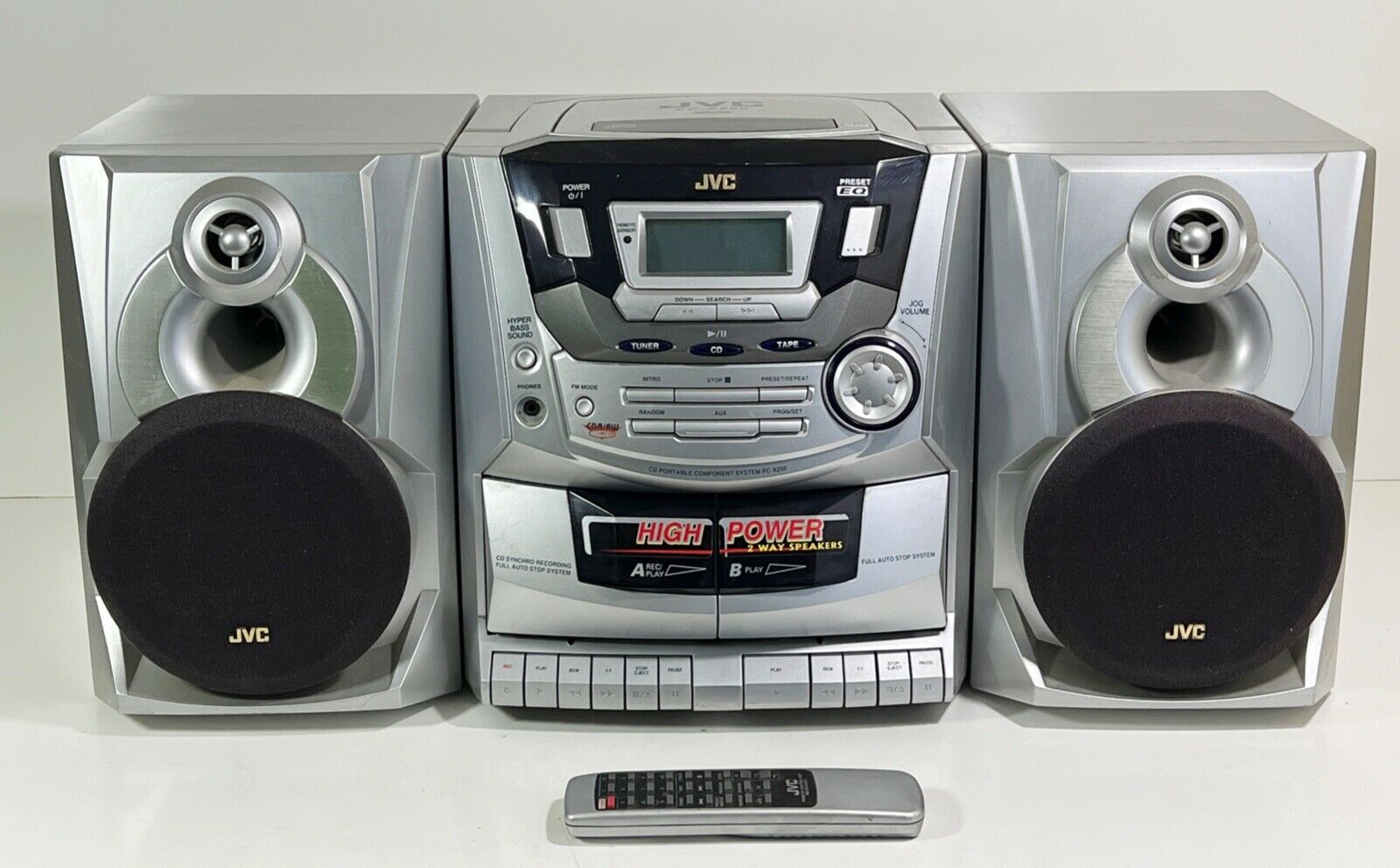 JVC PC-X250 Retro Boombox Single Disc CD Player & Dual Cassette Player ...