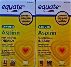 Equate Low Dose Aspirin Safety Coated Tablet 81mg 360ct (3PK) 120ct EACH 10/22+ - $8.99