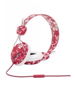 WESC Conga Headphones Hawaii Jester Red Flowers w Mic New in Box - $29.99