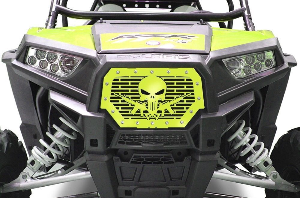 Custom Steel Grill PUNISHER AR15 Polaris RZR 1000 XP 1517 RZR900 S Lime Squeeze Other
