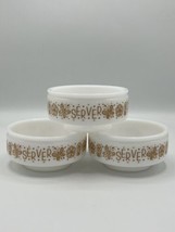 Retro Milk Glass Gemco Corelle Butterfly Gold Stacking Server Snack Set ... - $31.68