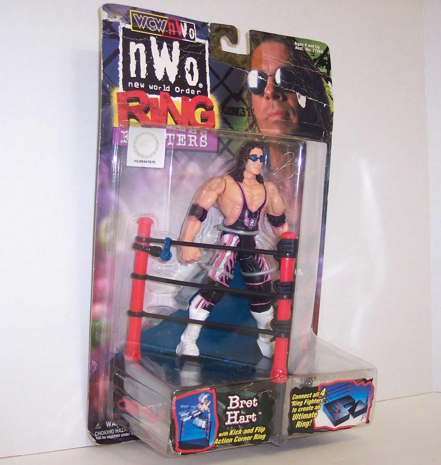 NEW! 1999 Toy Biz WCW/nWo Ring Fighters "Bret Hart" Action Figure WWE