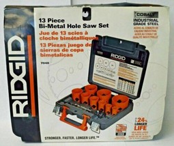 Ridgid 7040 13 Piece Bi-Metal Hole Saw Set Cobalt Industrial Grade Steel... - $44.55