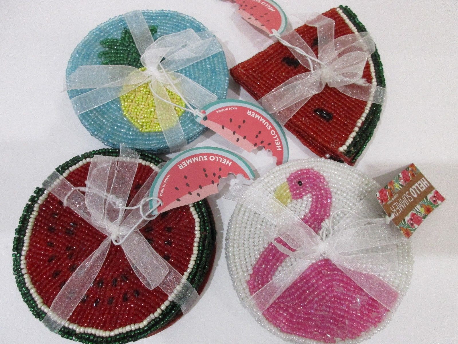 beaded drink coasters