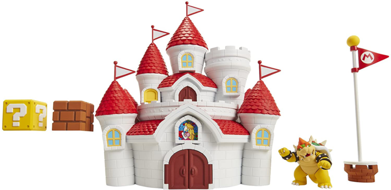 nintendo super mario mushroom kingdom castle playset with figures