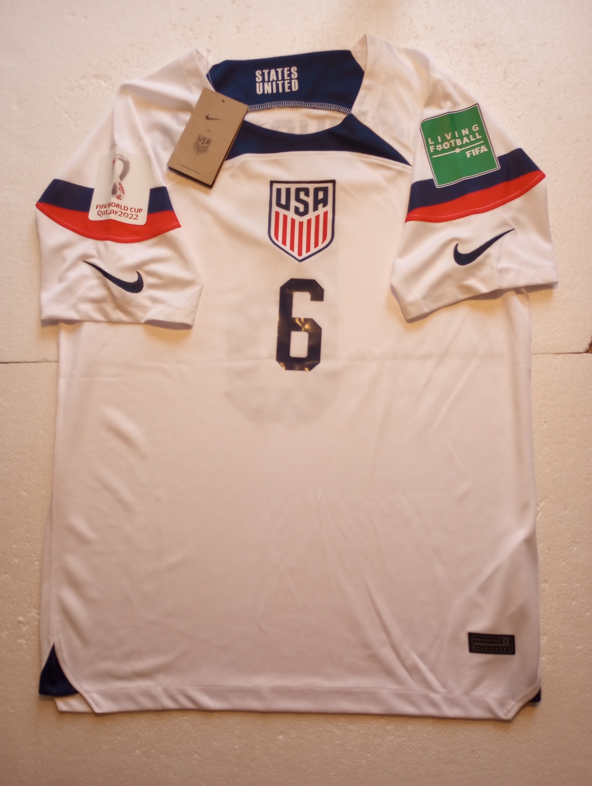 Yunus Musah USA USMNT 2022 World Cup Qatar Stadium White Home Soccer