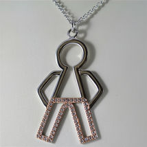 925 SILVER, AQUAFORTE NECKLACE RHODIUM SILVER, ROSE PLATED, ZIRCONIA BABY CHARM image 4