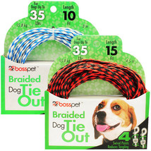 Braided Poly Rope Dog Tie Out Strong Lightweight Teather Holds 35lbs Choose Size - $14.74+